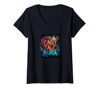 Mujer Discurso de Aura de Cuento de Hadas Multicolor para niños y niñas Camiseta Cuello V