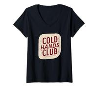 Mujer Discurso de Cold Hands Club para un Invierno Divertido Camiseta Cuello V