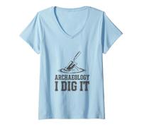 Mujer Diseño arqueológico Divertido - Historia de excavación arqueóloga Camiseta Cuello V