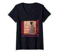 Mujer Diseño artístico de la ópera Madame Butterfly The Betrayed Love Camiseta Cuello V