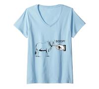 Mujer Diseño Boop The Angry Bull para Amantes de los Animales y Momentos Divertidos Camiseta Cuello V