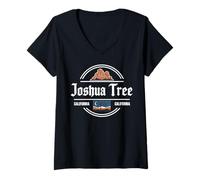 Mujer Diseño Circular de Joshua Tree California Camiseta Cuello V