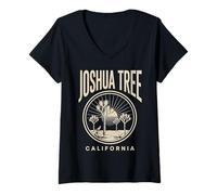 Mujer Diseño Circular de Joshua Tree California Camiseta Cuello V