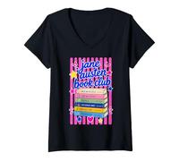 Mujer Diseño clásico de Lector de Literatura Jane Austen Book Club Camiseta Cuello V