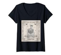 Mujer Diseño clásico de ratón de Biblioteca gótico Vintage de «Just One More Chapter» Camiseta Cuello V