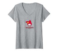 Mujer Diseño clásico japonés del personaje de My Melody Sanrio Camiseta Cuello V