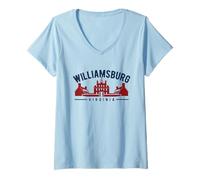 Mujer Diseño Colonial Williamsburg Virginia Camiseta Cuello V