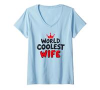 Mujer Diseño creativo familiar - Esposa más genial del mundo 1 - Diversión para fanáticos Camiseta Cuello V