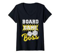 Mujer Diseño de anfitrión de Juegos para un Amante de los Juegos Camiseta Cuello V
