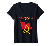 Mujer Diseño de Angola Camiseta Cuello V
