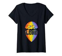 Mujer Diseño de Arte gráfico de Paraguas Camiseta Cuello V