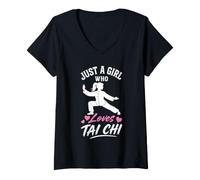 Mujer Diseño de Artes Marciales para Chicas de Tai Chi Camiseta Cuello V