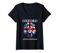 Mujer Diseño de Bandera del Reino Unido, Reino Unido, Oxford Camiseta Cuello V