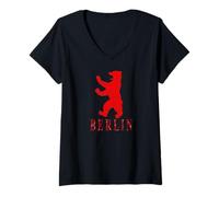 Mujer Diseño de Berlín - Oso de Berlín - Me Encanta Berlín Camiseta Cuello V