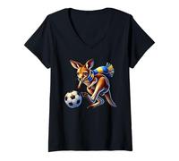 Mujer Diseño de Bufanda de Jugador de fútbol Canguro Camiseta Cuello V