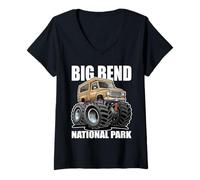Mujer Diseño de camioneta Todoterreno 4x4 del Parque Nacional Big Bend Camiseta Cuello V
