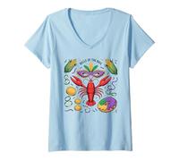 Mujer Diseño de cangrejos de Mardi Gras Belle of The Boil Camiseta Cuello V