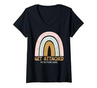 Mujer Diseño de concientización sobre cuidado de crianza adjunta Camiseta Cuello V