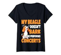 Mujer Diseño de conciertos de Corteza de Beagle para dueños de Perros y Amantes del Beagle Camiseta Cuello V