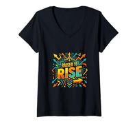 Mujer Diseño de Crecimiento Motivacional Elevado para elevarse Camiseta Cuello V