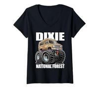 Mujer Diseño de Dibujos Animados de un camión Que aterriza en el Bosque Nacional Dixie, Utah Camiseta Cuello V