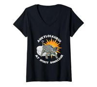 Mujer Diseño de Dinosaurio Ankylosaurus My Spirit Camiseta Cuello V