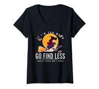 Mujer Diseño de Escoba If If Im Too Much Go Find Less Flying Bruja Camiseta Cuello V