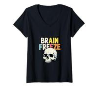 Mujer Diseño de Estado de ánimo de Apagado Mental Divertido de congelación Cerebral Camiseta Cuello V