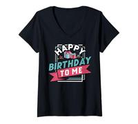 Mujer Diseño de Feliz cumpleaños para mí, diseño de cumpleaños, Regalo de Fiesta Camiseta Cuello V