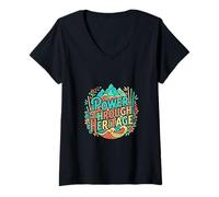 Mujer Diseño de Fuerza Cultural Power Through Heritage Camiseta Cuello V