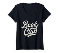 Mujer Diseño de guión Envejecido del Club de Libros para lectores Camiseta Cuello V