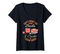 Mujer Diseño de Manualidades para Amantes de los Libros de Ganchillo Camiseta Cuello V