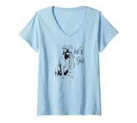Mujer Diseño de mastín de Toro Let's Go! - Diseño de mastín de Toro Feliz Camiseta Cuello V