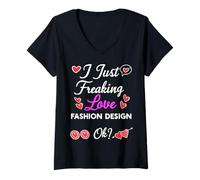 Mujer Diseño de Moda I Just Freaking Love Camiseta Cuello V