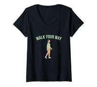 Mujer Diseño de motivación de Camino Personal Walk Your Way Camiseta Cuello V