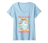 Mujer Diseño de Pato con Texto en inglés There is Sunshine in My Soul Camiseta Cuello V