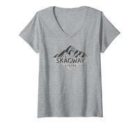 Mujer Diseño de Skagway Alaska Camiseta Cuello V