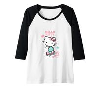 Mujer Diseño de skate cat de Hello Kitty Karakt Camiseta Manga Raglan
