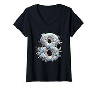 Mujer Diseño de Snowy Eight Winter Wonderland Camiseta Cuello V