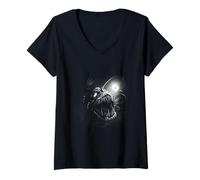 Mujer Diseño de Terror de Rape de Aguas Profundas oscuras Camiseta Cuello V