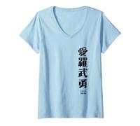 Mujer Diseño de Texto Kanji japonés I Love You Camiseta Cuello V