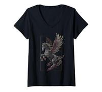 Mujer Diseño de Unicornio Pegasus Fantasy Camiseta Cuello V