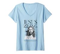 Mujer Diseño de versículo bíblico Cristiano Jesús es Camiseta Cuello V