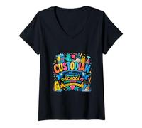 Mujer Diseño del Equipo de Apoyo Escolar de Agradecimiento al custodio Camiseta Cuello V
