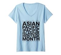 Mujer Diseño del Orgullo de la Cultura del Patrimonio asiático de Las Islas Camiseta Cuello V