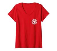 Mujer (Diseño Detrás) Camiseta Socorrista Trabajar Playa Socorro Camiseta Cuello V