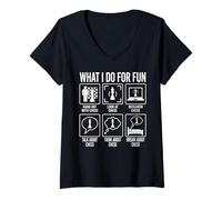 Mujer Diseño Divertido de Gran Maestro de ajedrez What I Do For Fun Camiseta Cuello V