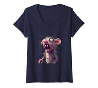 Mujer Diseño Divertido y sarcástico de un Animal Zombi Camiseta Cuello V