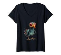 Mujer Diseño Divertido y sarcástico de un Animal Zombi Camiseta Cuello V