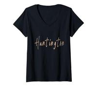 Mujer Diseño Elegante Vintage de Huntington West Virginia Camiseta Cuello V